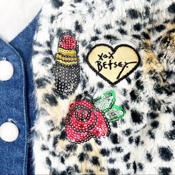 Betsey Johnson Toddler Faux Fur Coat Jacket Cheetah Leopard Cozy Designer Size 5 - Picture 3 of 9